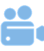 Video camera icon with two people graphic.